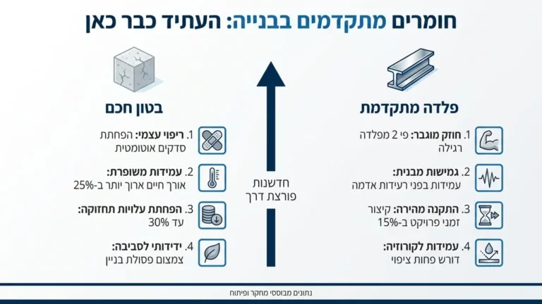 יציקת בטון חכם ושימוש בחומרי בנייה מתקדמים בפרויקט תשתיות