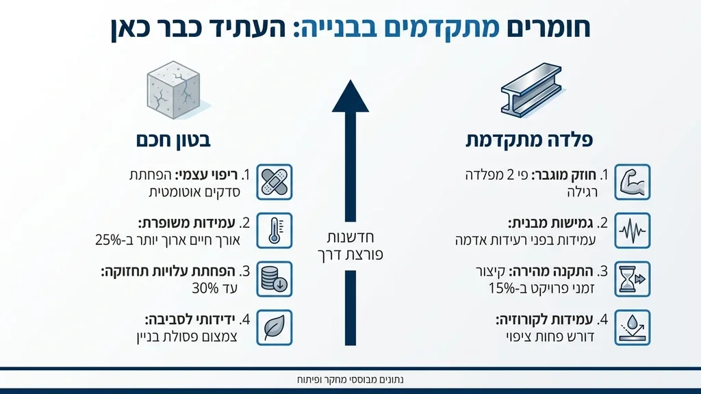 יציקת בטון חכם ושימוש בחומרי בנייה מתקדמים בפרויקט תשתיות