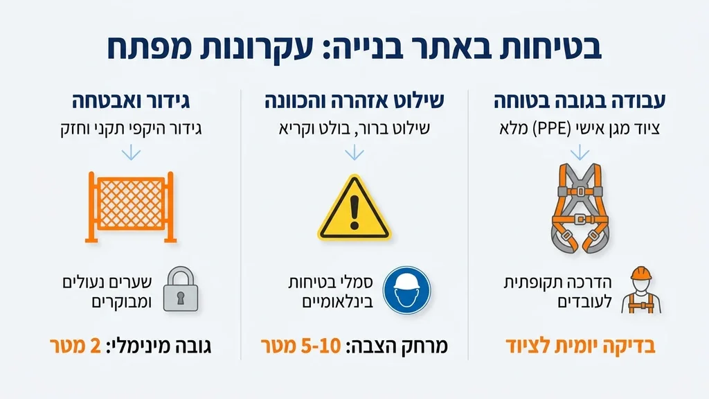 שילוט בטיחות וגידור באתר בנייה