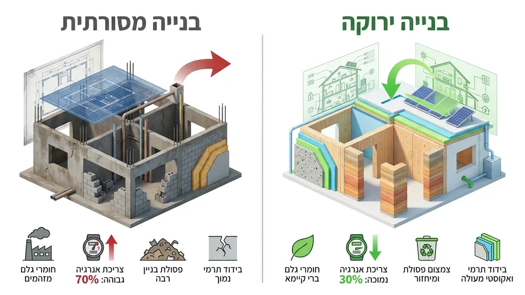 השוואת עלויות וחיסכון באנרגיה בפרויקטים של בנייה ירוקה