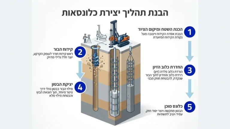 מכונת קידוח קרקע מקצועית עובדת בפרויקט תשתית